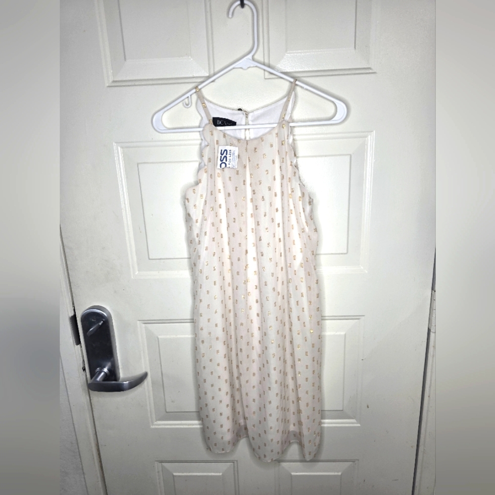 NWT BCX Cream‎ And Gold Sleeveless Dress Size 6